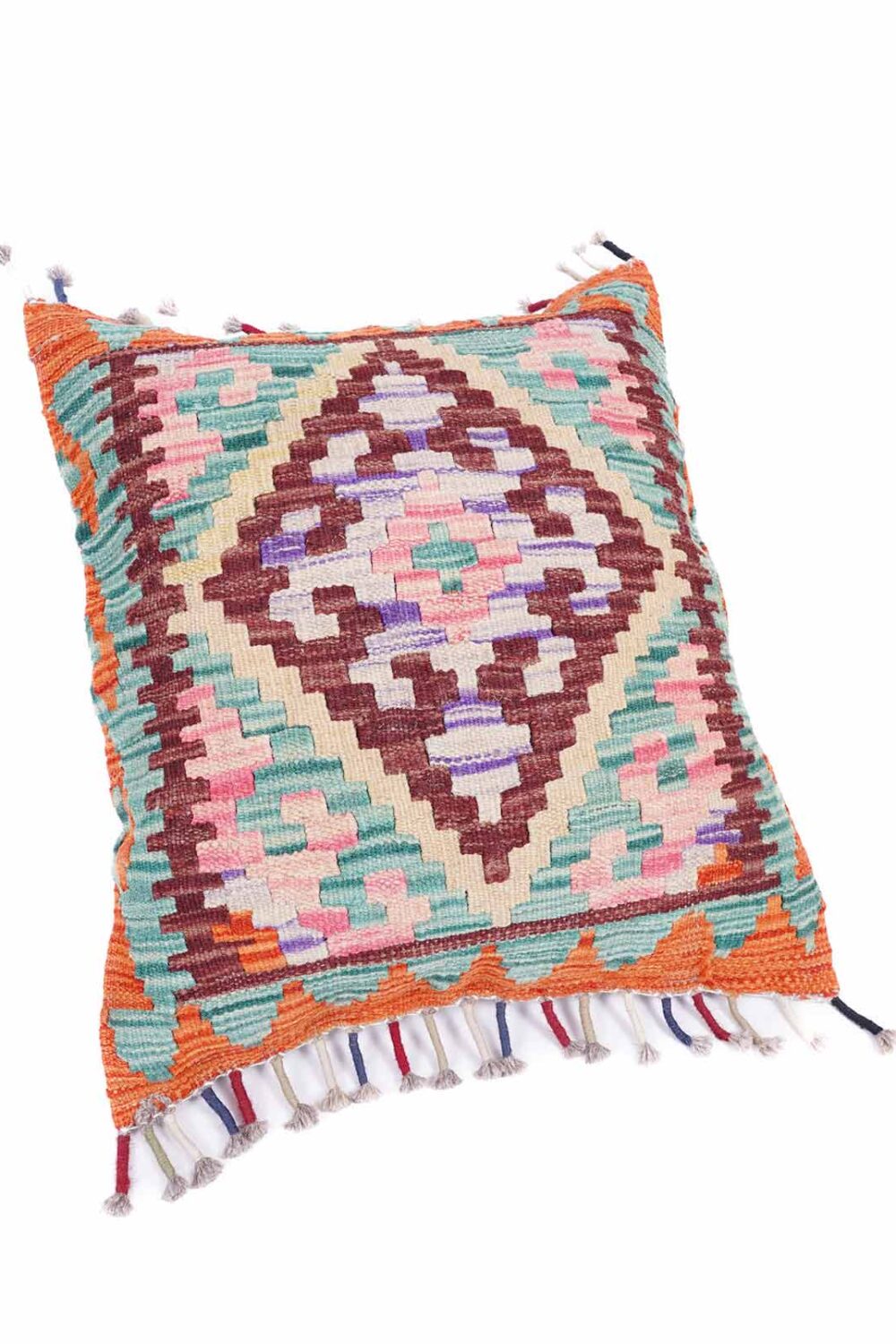 Handwoven Geometric Decorative Pillows Kilim Cushion 1.5x1.6 ft - Rugs Turkey