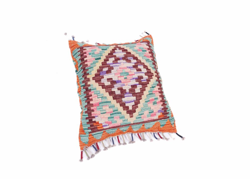 Handwoven Geometric Decorative Pillows Kilim Cushion 1.5x1.6 ft - Rugs Turkey