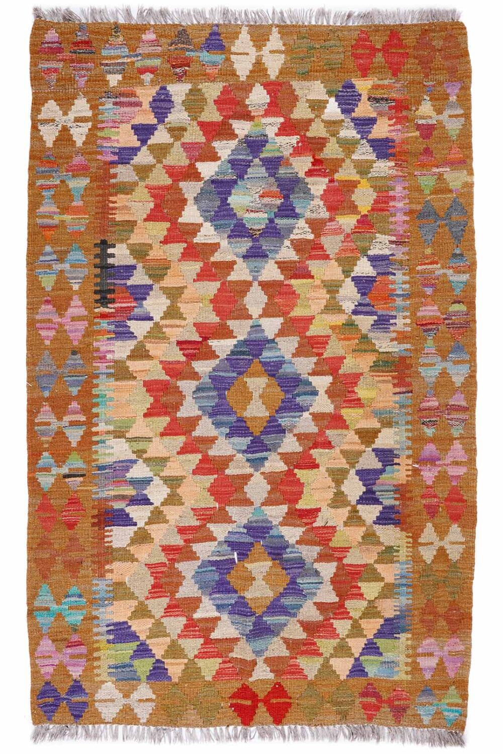 Accent Kilim 3x5 Area Rugs Handwoven with Wool & Wool - Rugs Turkey