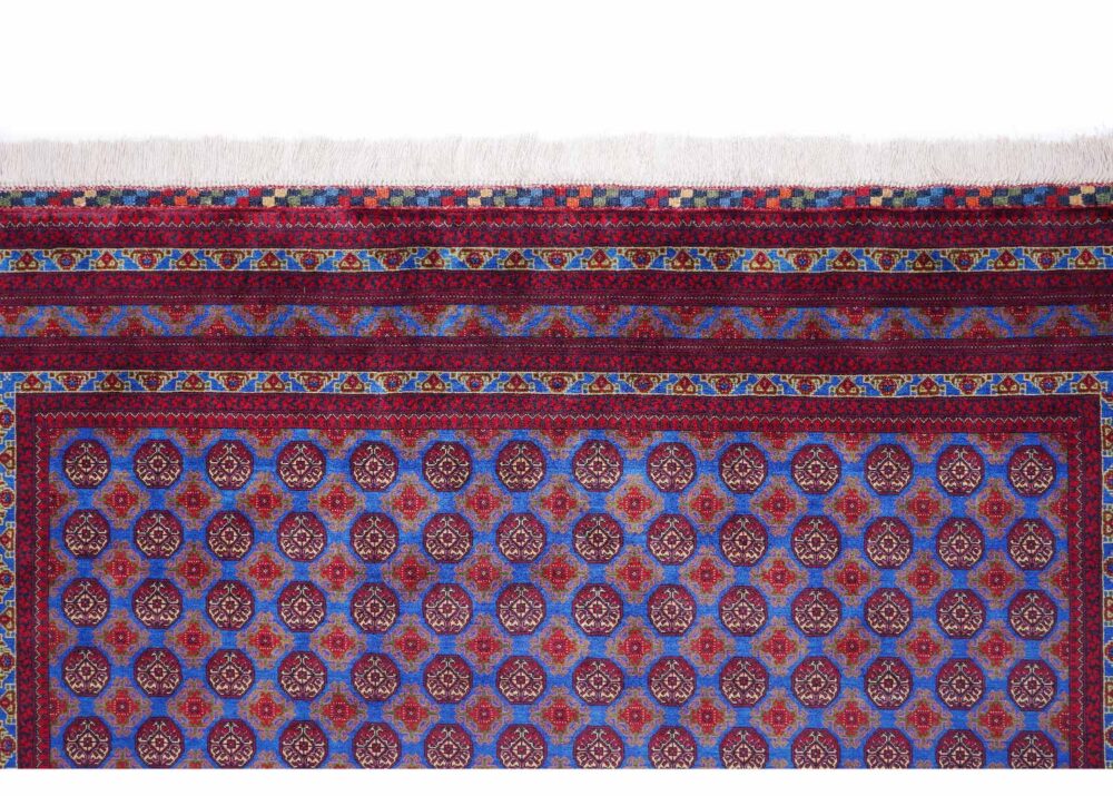 High Quality Outdoor Rugs Traditional Hoca R. 7.6x5.4 ft Red-Blue - Rugs Turkey