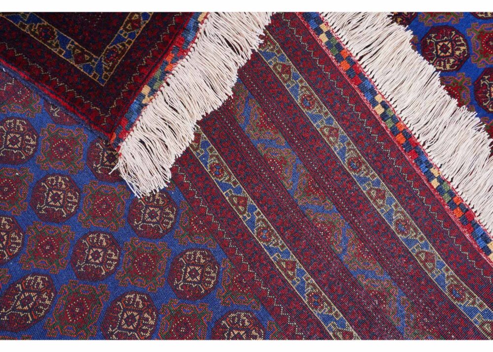 High Quality Outdoor Rugs Traditional Hoca R. 7.6x5.4 ft Red-Blue - Rugs Turkey