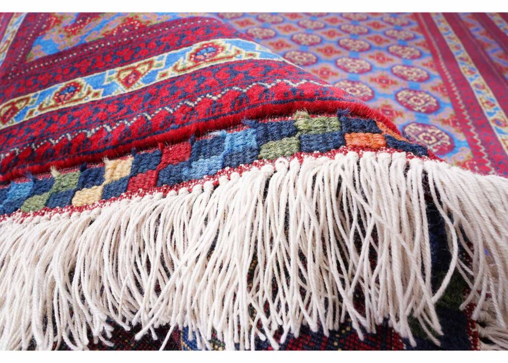 High Quality Outdoor Rugs Traditional Hoca R. 7.6x5.4 ft Red-Blue - Rugs Turkey