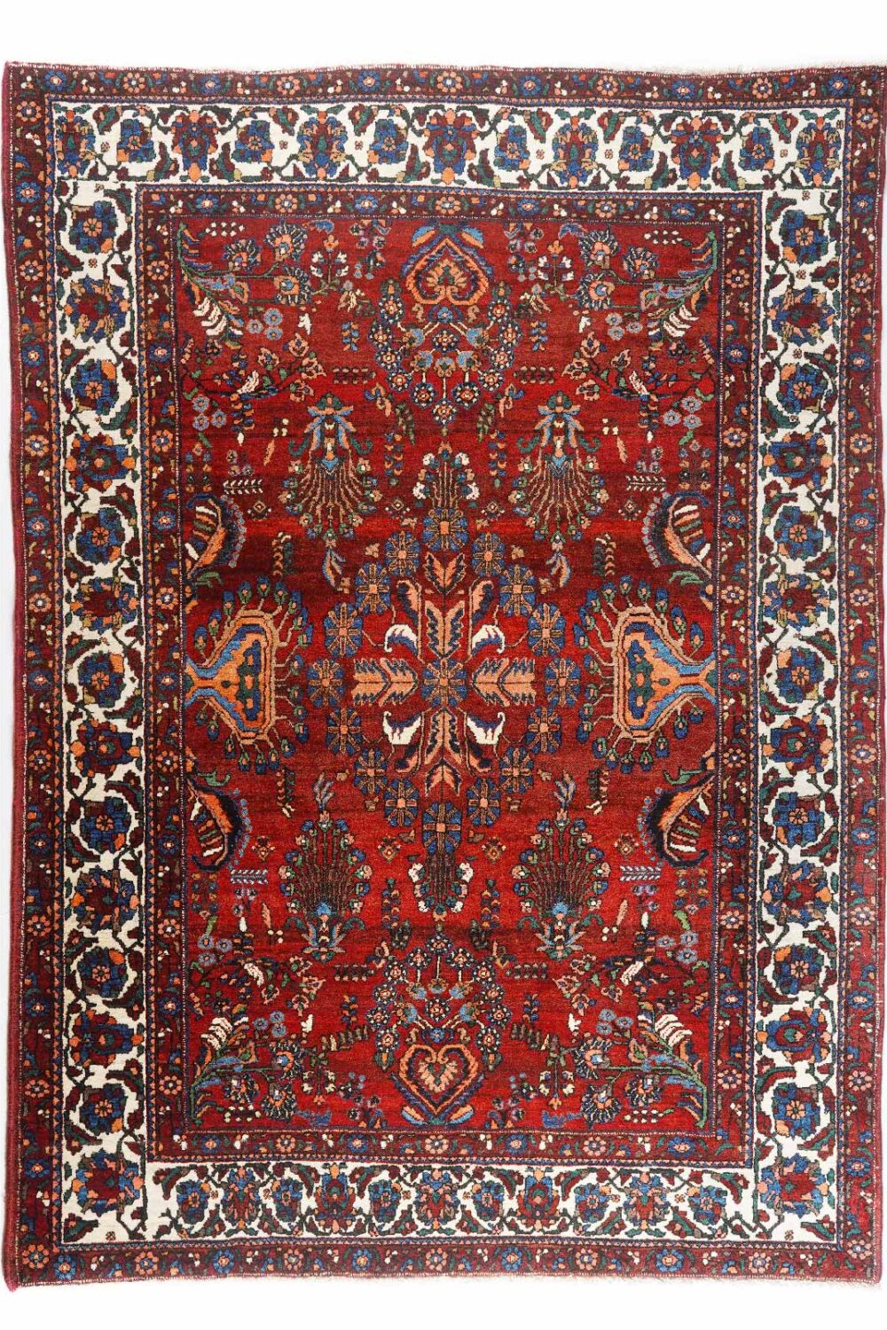 High-end Anatolia Red Beige Area Rug - Semi-old Traditional 6.7x5 ft - Rugs Turkey