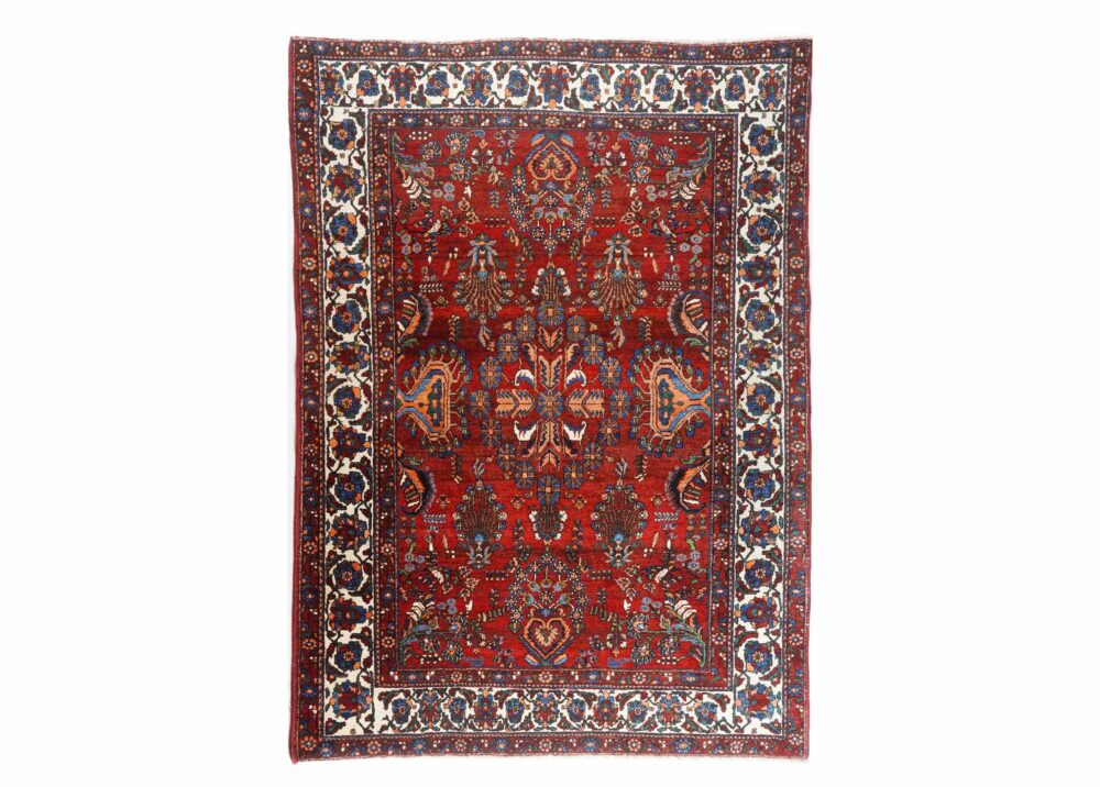 High-end Anatolia Red Beige Area Rug - Semi-old Traditional 6.7x5 ft - Rugs Turkey