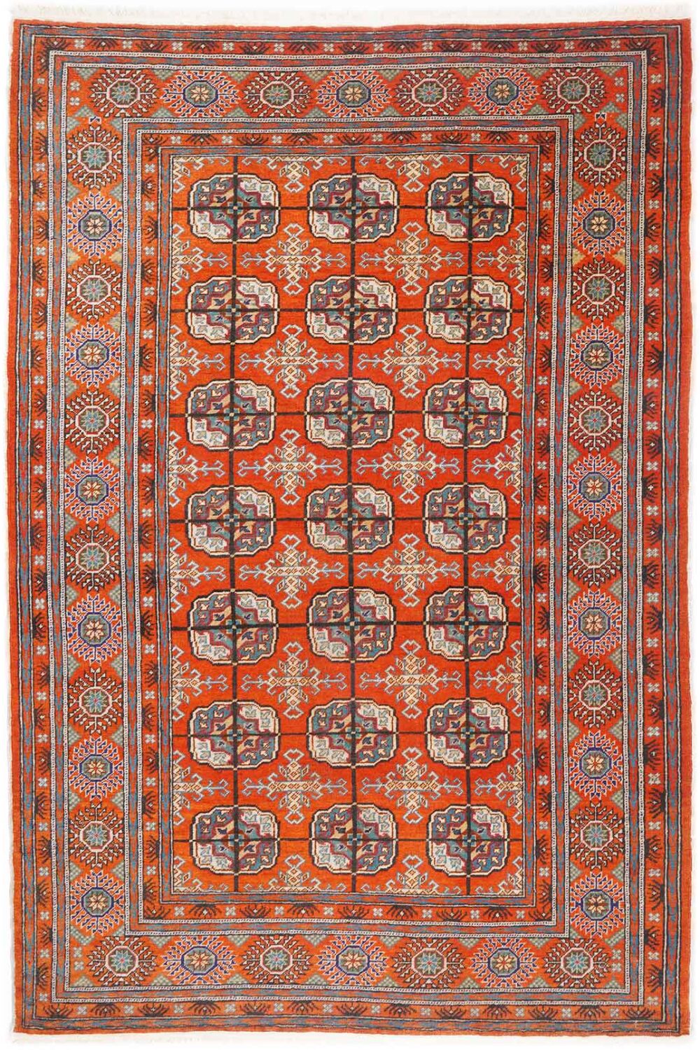 Kayseri Traditional Floral Rug Orange-Beige Handknotted 5.7x4 ft - Rugs Turkey