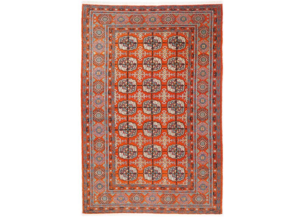 Kayseri Traditional Floral Rug Orange-Beige Handknotted 5.7x4 ft - Rugs Turkey