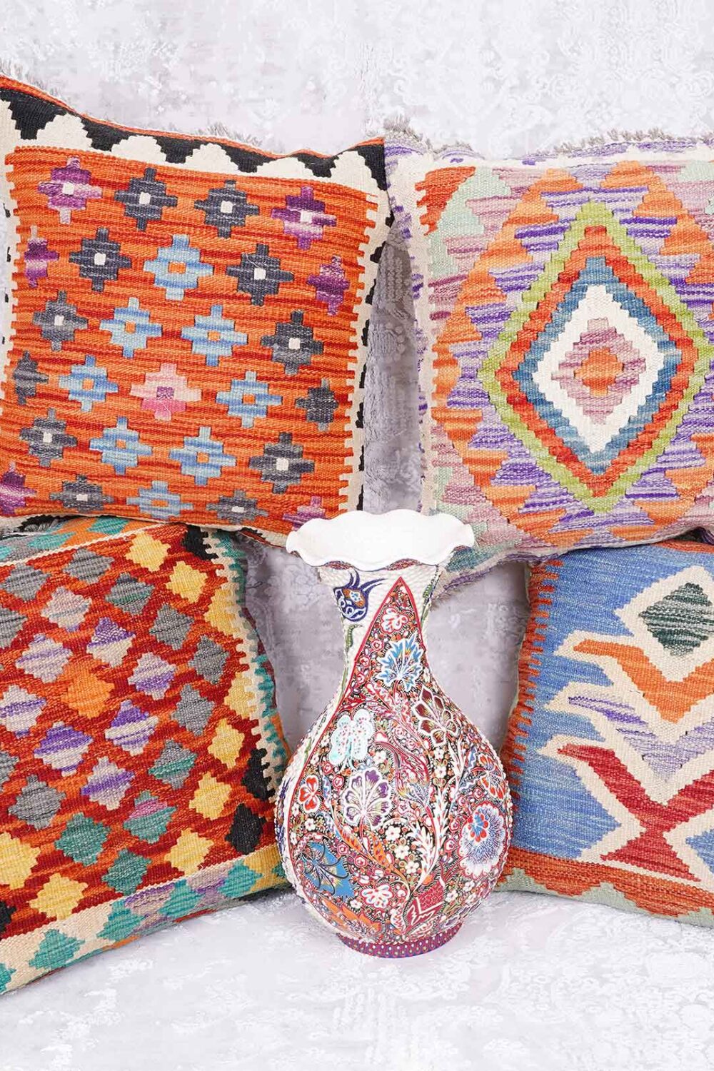 Kilim Cushion Pillow Sets for Living Room 4 Pcs Handwoven - Rugs Turkey