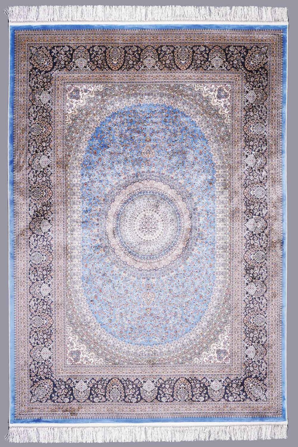 Luxurious Silk-Bamboo High-end Area Rugs 6x4 ft Medallion - Rugs Turkey