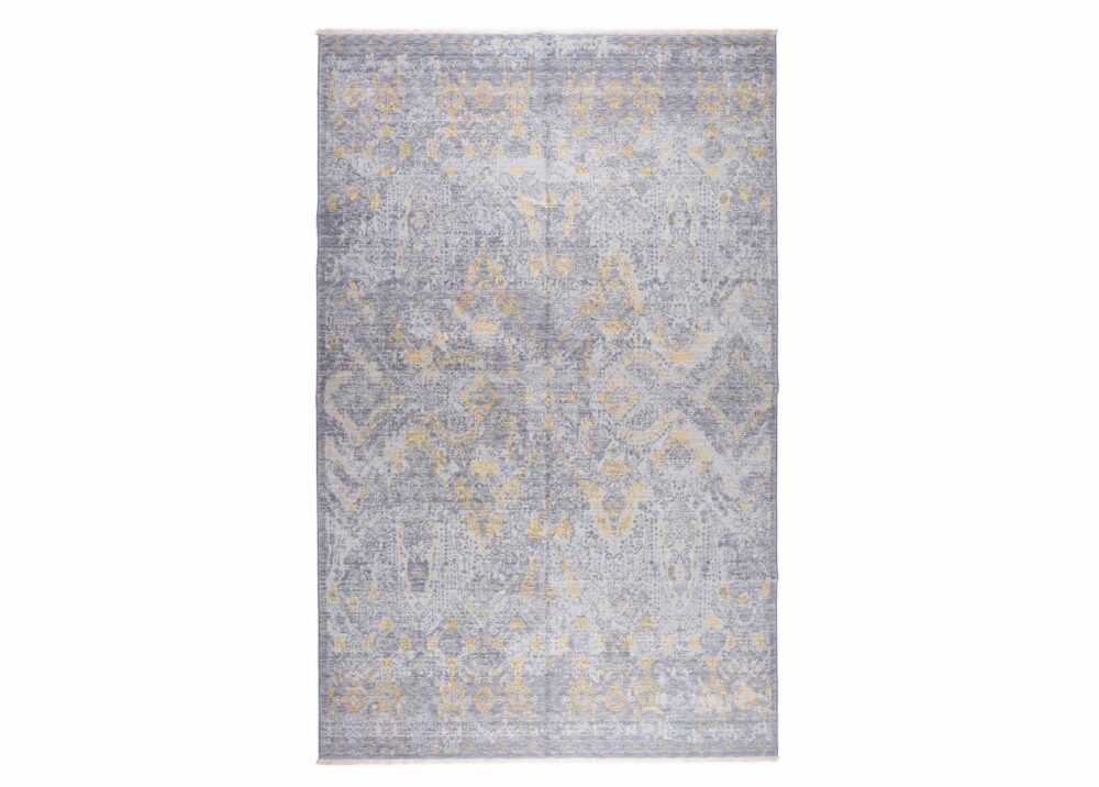 Luxury Beyerbeyi Usak Gray and Yellow Rug 6.5x9.8 ft Modern Oriental - Rugs Turkey