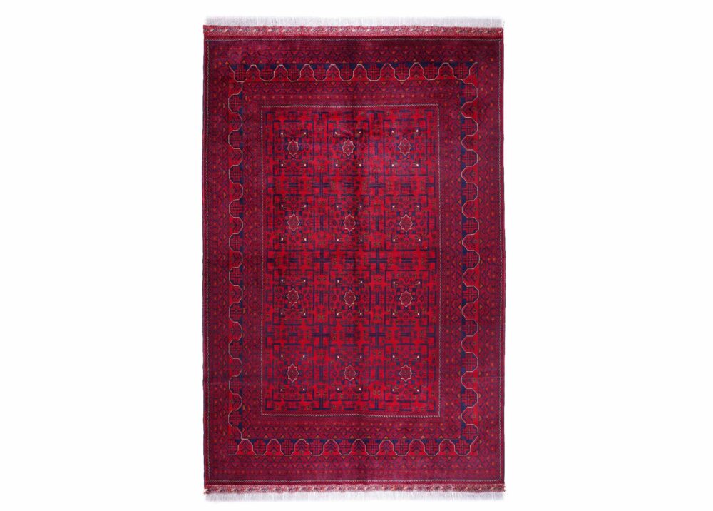 Luxury Bilicik Traditional Red Geometric Rug 9.6x6.6 ft Wool-Cotton - Rugs Turkey