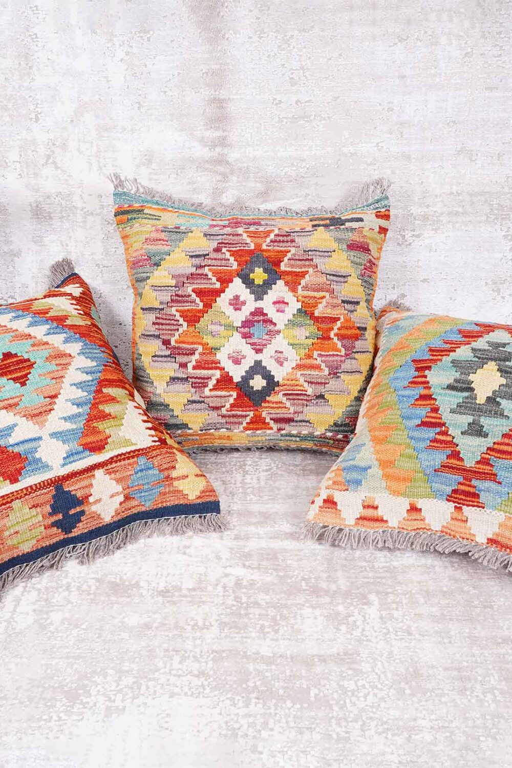 Luxury Pillow Set of 3 Kilim Cushions - Handwoven with Wool - Rugs Turkey