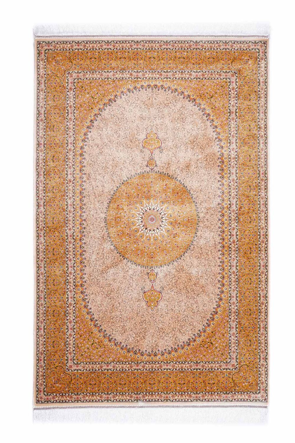 Medallion Design 5 x 3 Outdoor Rug Machine Made with Silk-Bamboo - Rugs Turkey