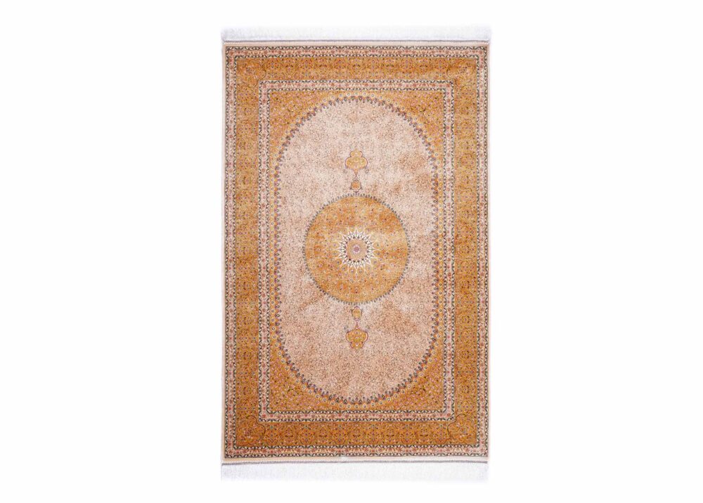 Medallion Design 5 x 3 Outdoor Rug Machine Made with Silk-Bamboo - Rugs Turkey