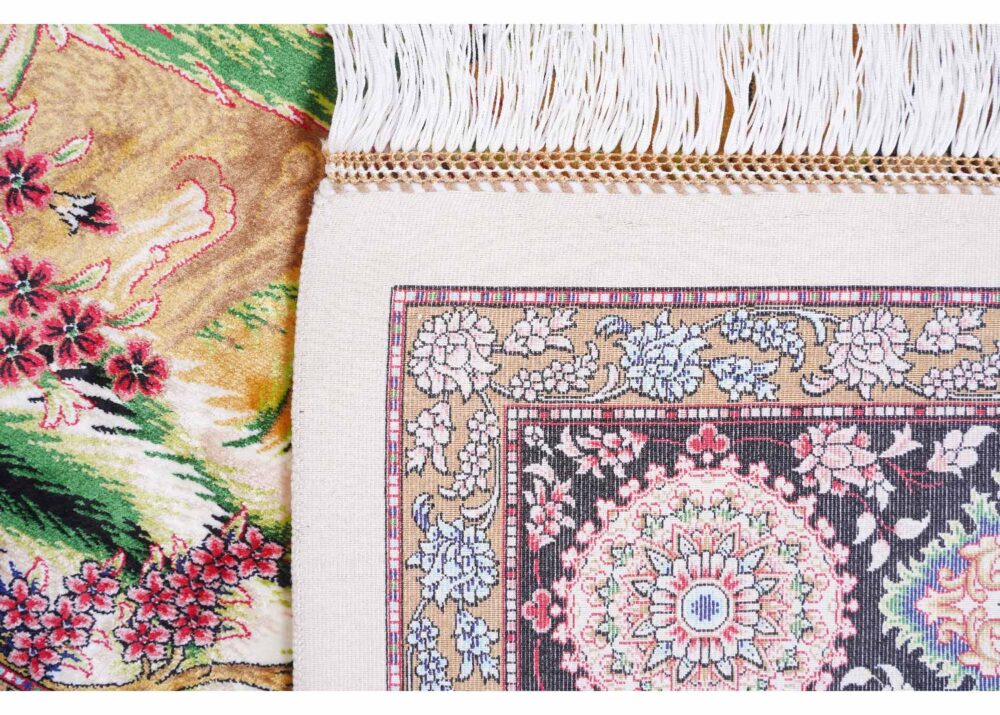 Medallion Floral Washable Rugs Machine-made with Bamboo & Silk - Rugs Turkey