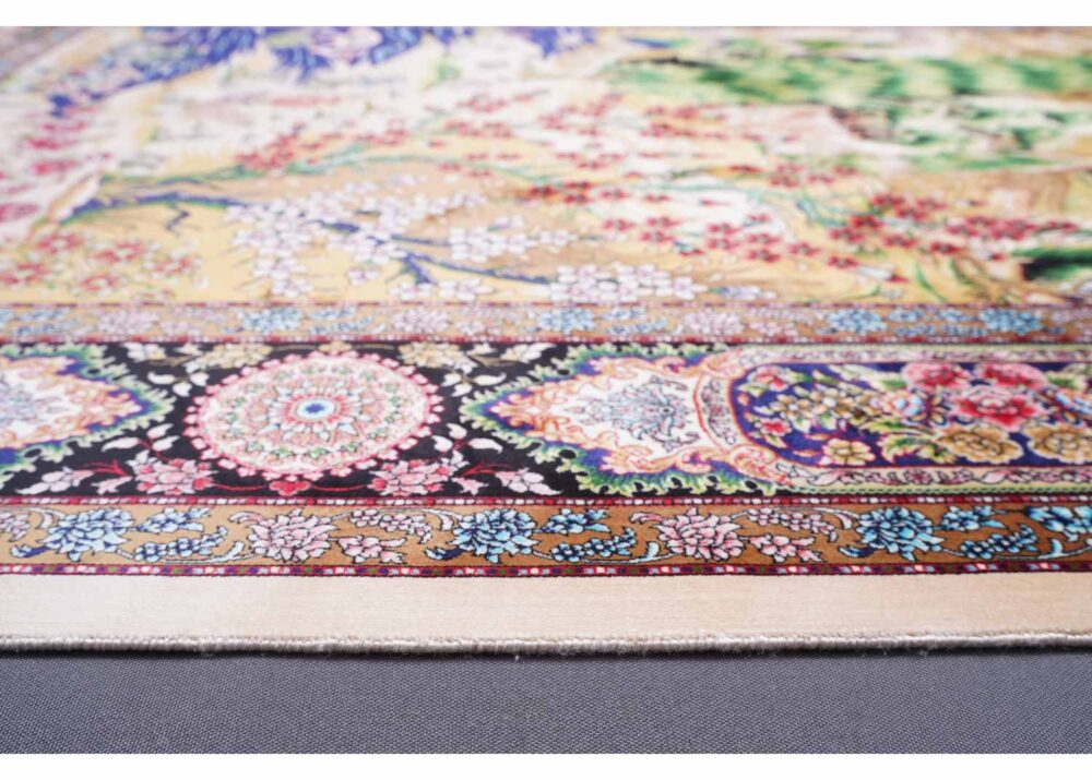 Medallion Floral Washable Rugs Machine-made with Bamboo & Silk - Rugs Turkey