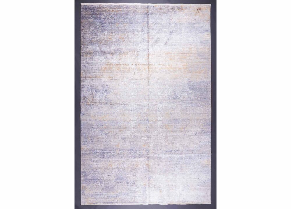 Modern Abstract Area Rug Blue & Rose Gold - 6x9 ft - Rugs Turkey