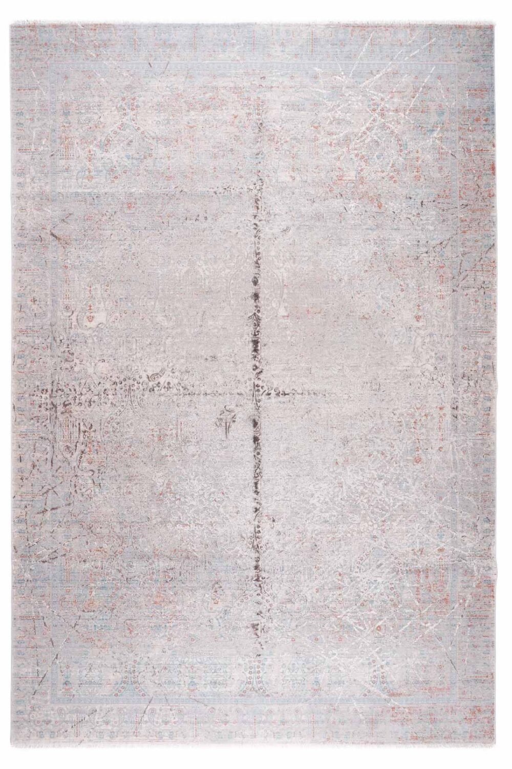 Modern Gray Beige Rug 9.5x6.5 ft Aspendos Abstract Pattern Machine-made - Rugs Turkey