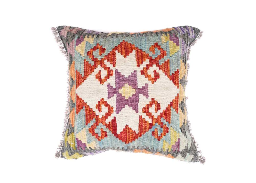 Multicolor Outdoor Floor Pillows, Set of 3 Handwoven Cushions - Rugs Turkey