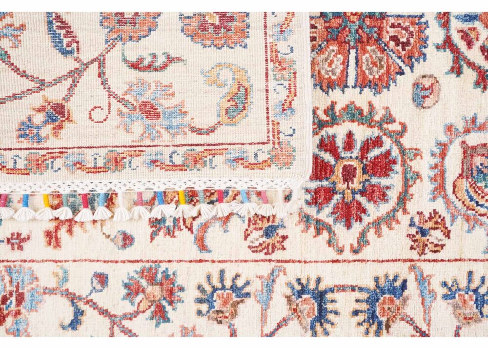 New Beige & Orange Sultani Hand-knotted Orientel Traditional Rug 5x3.3 ft - Rugs Turkey