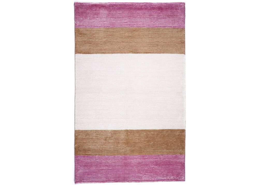 New Pink and White Striped Rug for Modern Areas 5x3 ft - Rugs Turkey