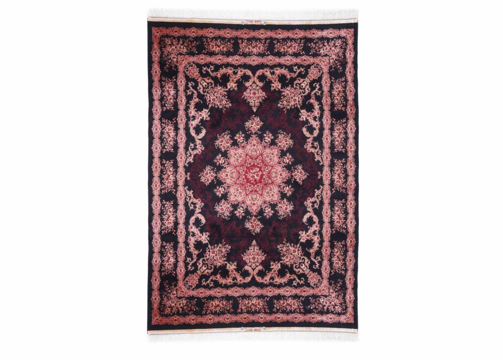 Oriental Pattern Tugra Red Pink Rug Bamboo-Silk 4x6 ft - Rugs Turkey