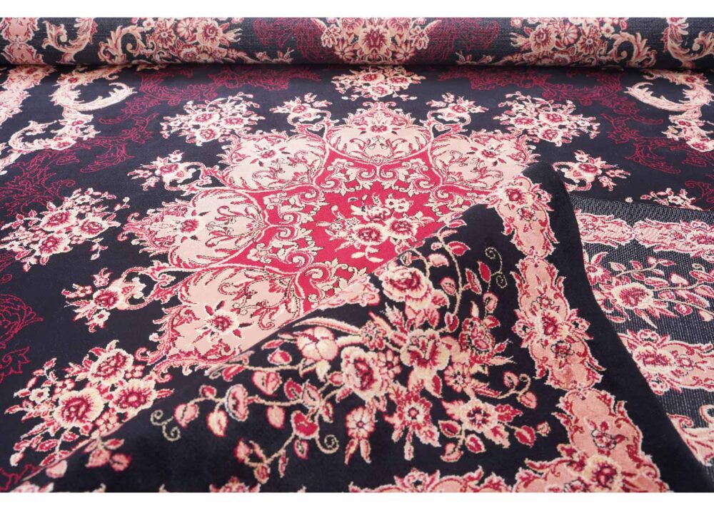 Oriental Pattern Tugra Red Pink Rug Bamboo-Silk 4x6 ft - Rugs Turkey