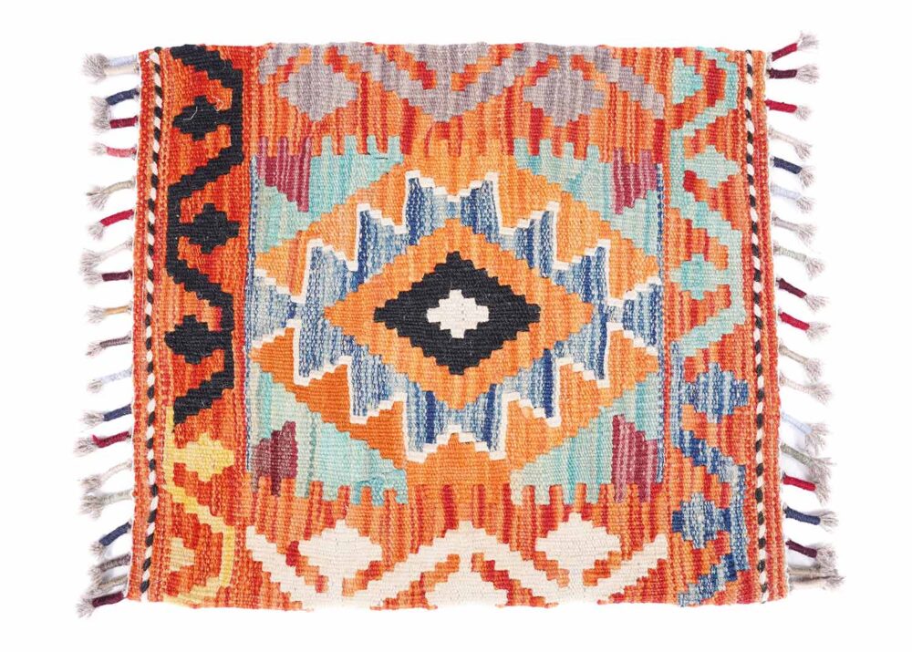 Pure Wool Multi Colored Accent Pillows Kilim Cushion 1.44x1.71 ft - Rugs Turkey