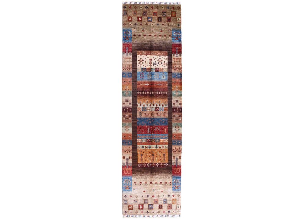 Stunning Sultani Outdoor Table Runner Hand-Knotted with Wool-Cotton 9.7x2.7 ft - Rugs Turkey