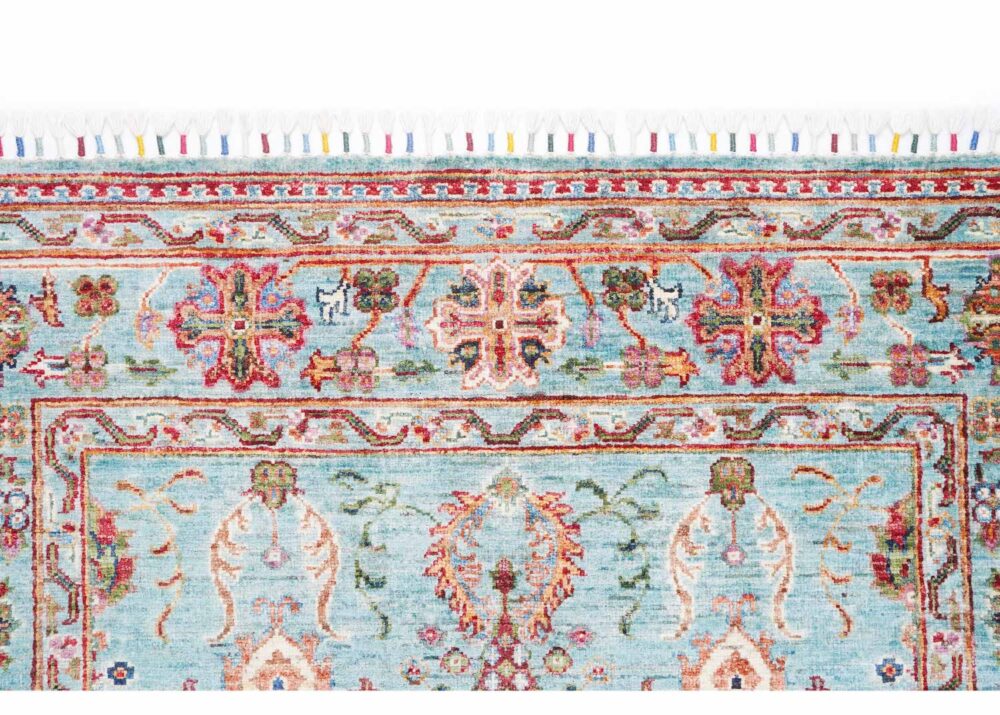 Stylish Sultani Oriental 6 x 4 Area Rugs - Traditional Blue-Orange - Rugs Turkey