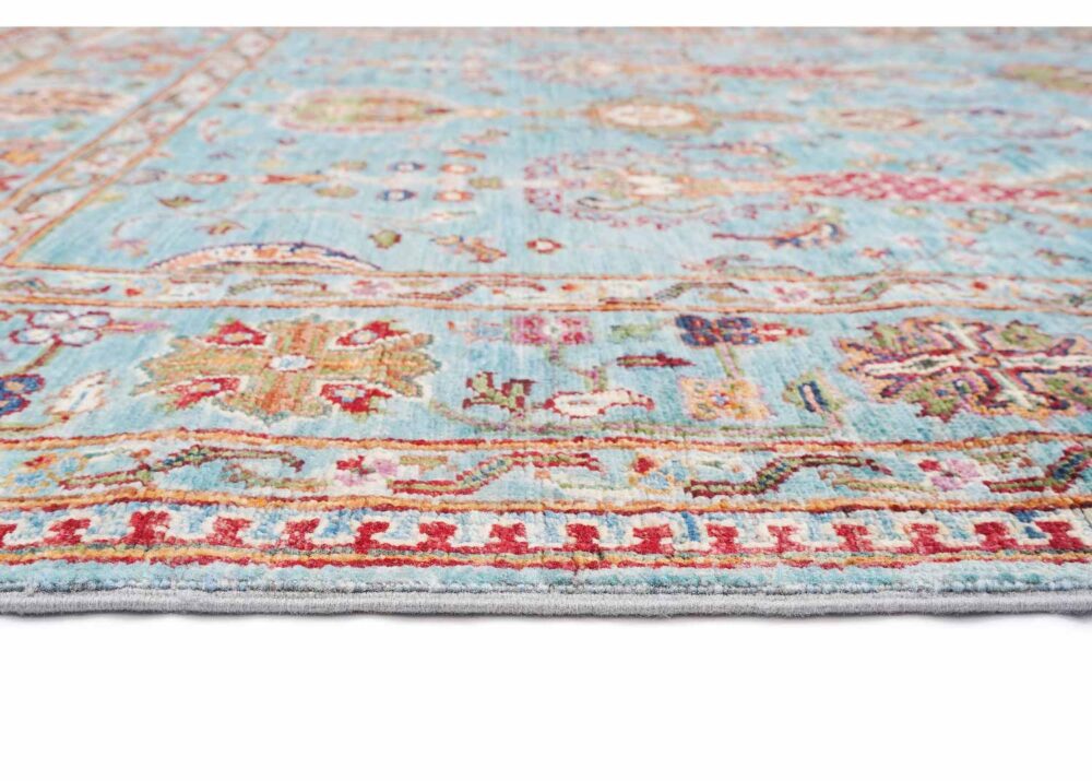 Stylish Sultani Oriental 6 x 4 Area Rugs - Traditional Blue-Orange - Rugs Turkey