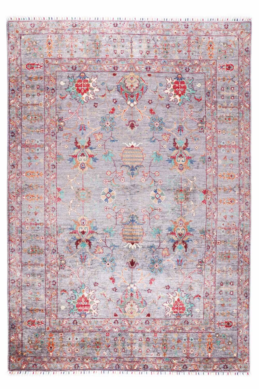 Sultani Traditional Orientel Handknotted Rug – Red & Grey 8.1x5.7 ft - Rugs Turkey