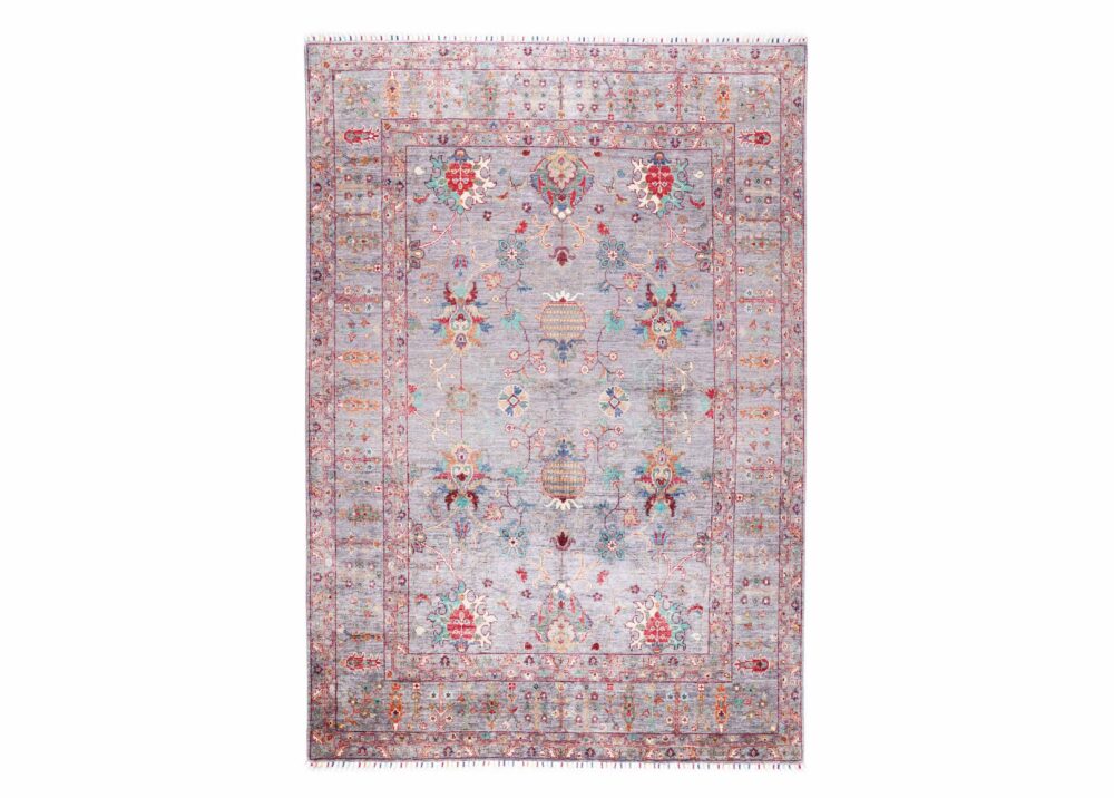 Sultani Traditional Orientel Handknotted Rug – Red & Grey 8.1x5.7 ft - Rugs Turkey