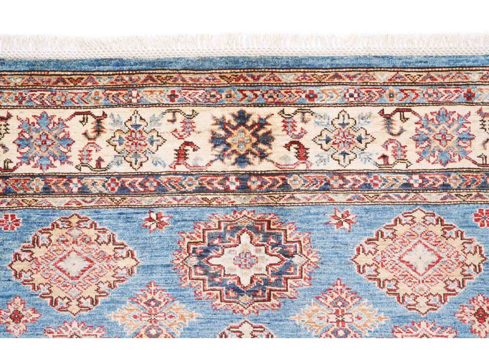 Sherwan Beige & Blue Traditional Rug 6.5x4.8 ft Hand-knotted- Rugs Turkey