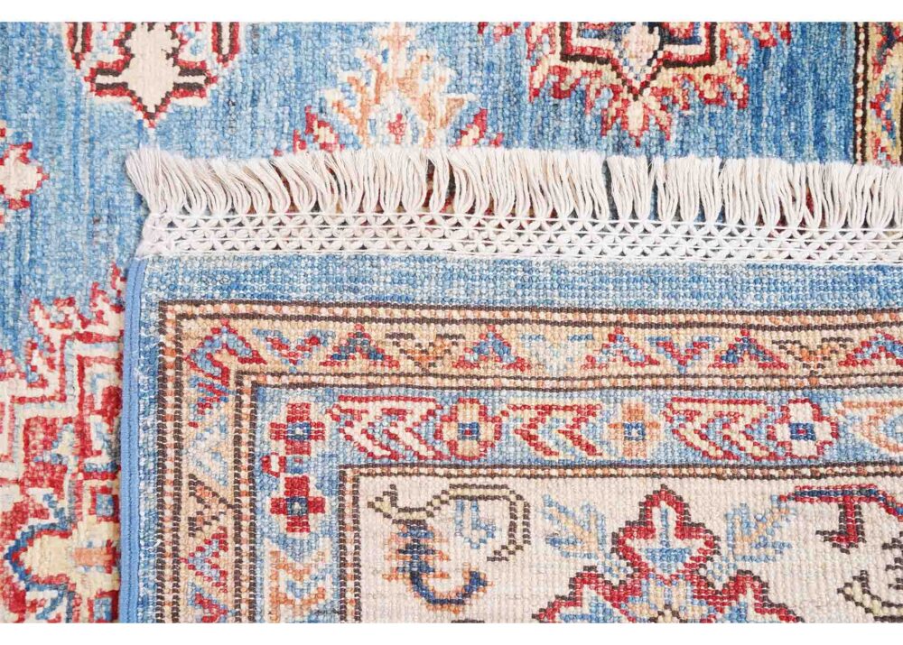 Sherwan Beige & Blue Traditional Rug 6.5x4.8 ft Hand-knotted- Rugs Turkey