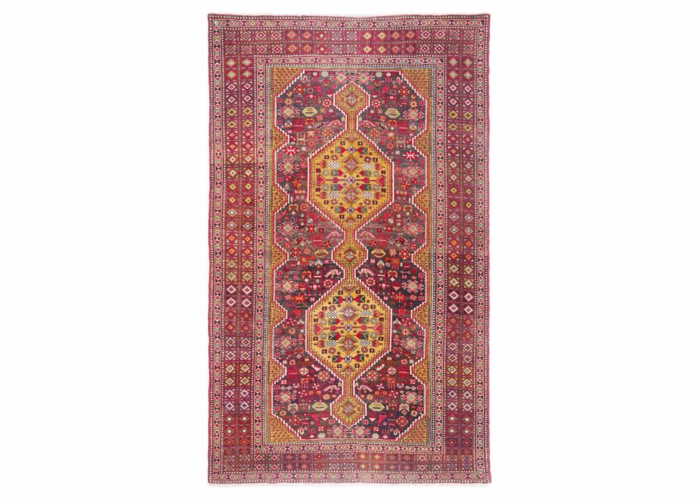 Traditional Anatolia Brown Rug Geometric Handknotted, Semi-old 6.9x4.3 ft - Rugs Turkey