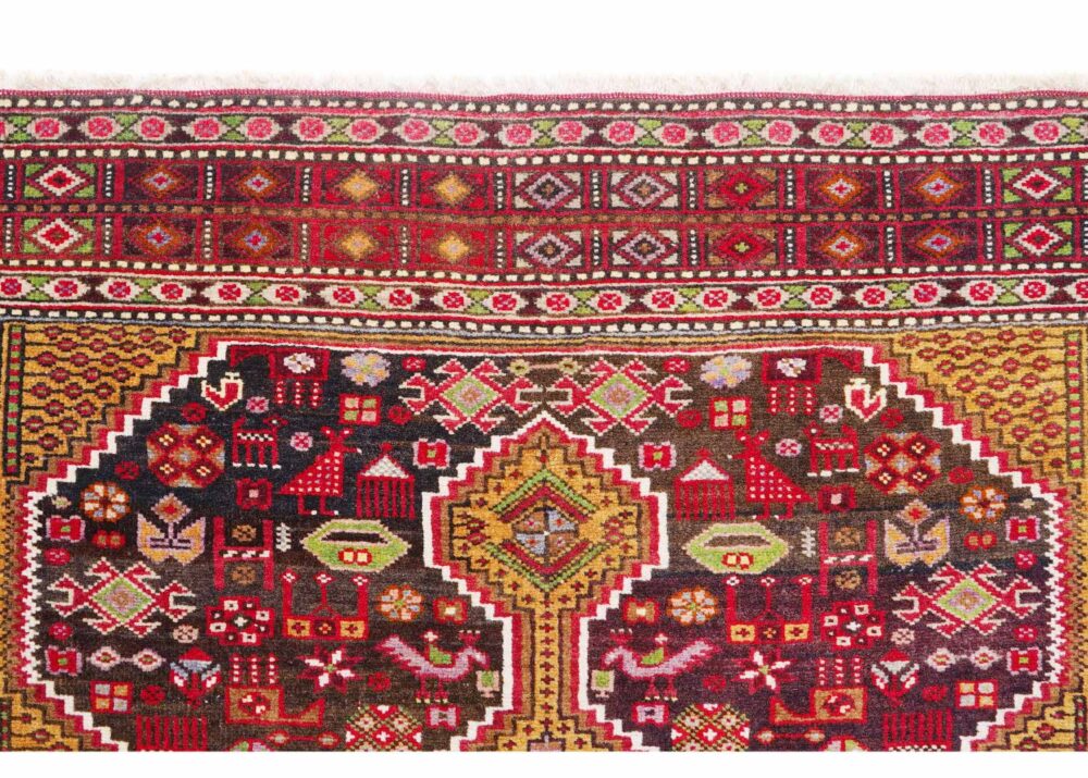 Traditional Anatolia Brown Rug Geometric Handknotted, Semi-old 6.9x4.3 ft - Rugs Turkey