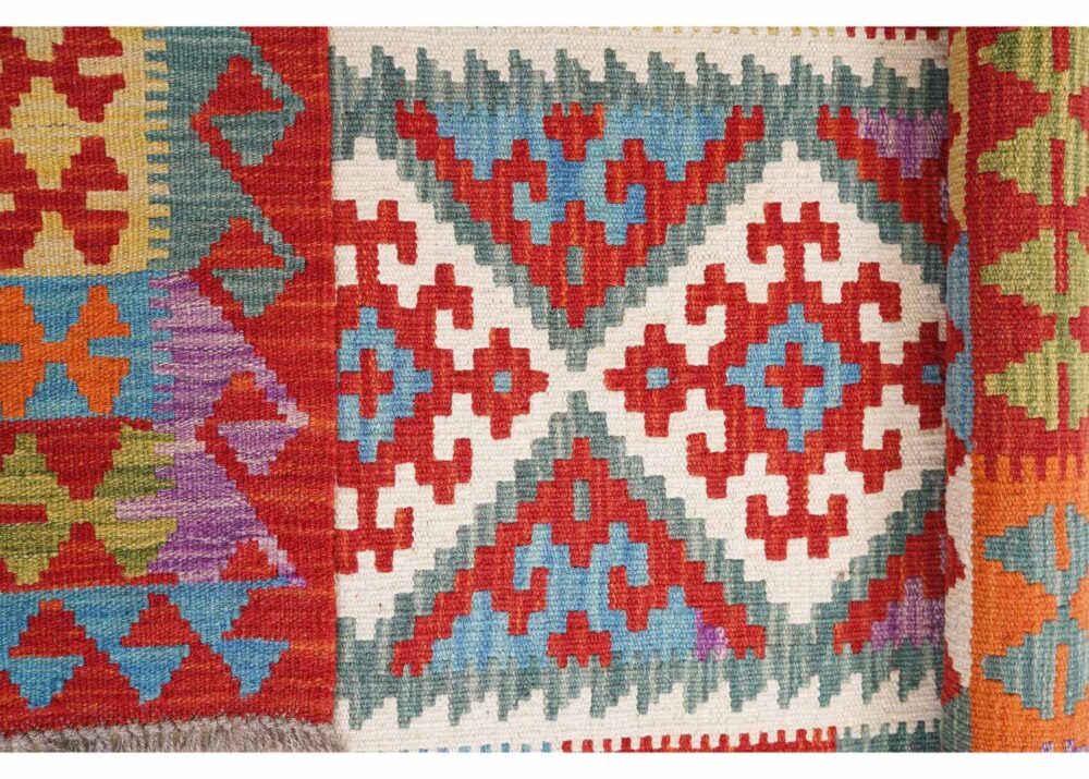 Traditional Kayseri Outdoor Kilim Rug Handwoven 6.5x3 ft Wool - Rugs Turkey