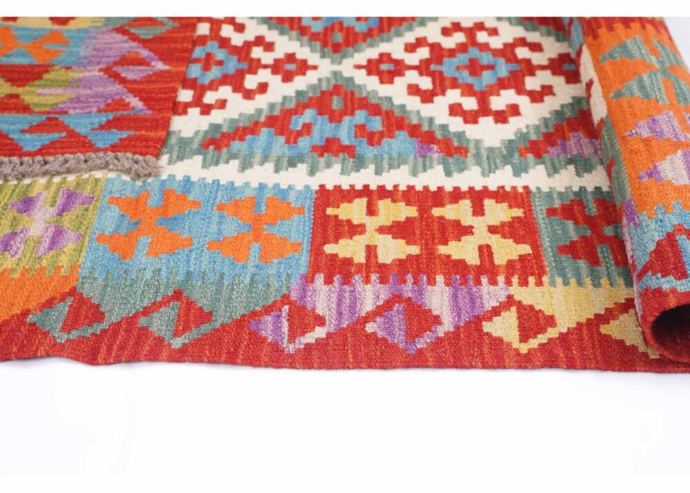 Traditional Kayseri Outdoor Kilim Rug Handwoven 6.5x3 ft Wool - Rugs Turkey