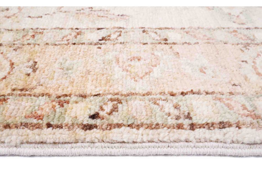 Traditional Small Beige Rug Handknotted Floral Usak 2.7x2 ft - Rugs Turkey