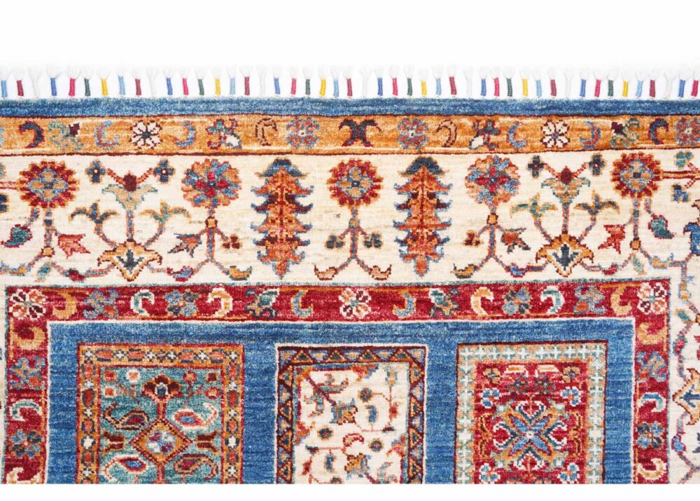 1001 Bilicik Check Pattern Traditional 6x4 Rug Handknotted WoolCotton - Rugs Turkey