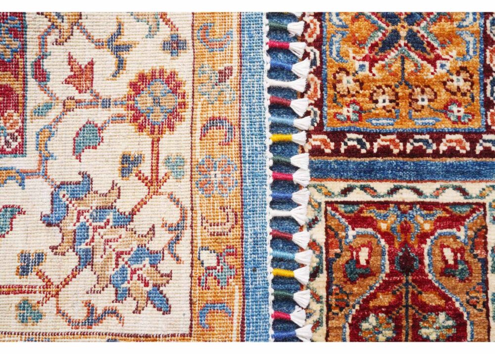 1001 Bilicik Check Pattern Traditional 6x4 Rug Handknotted WoolCotton - Rugs Turkey