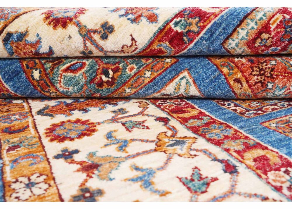 1001 Bilicik Check Pattern Traditional 6x4 Rug Handknotted WoolCotton - Rugs Turkey