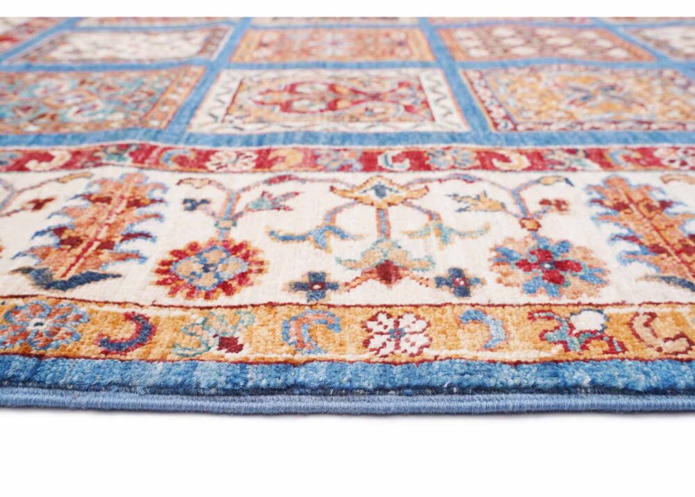 1001 Bilicik Check Pattern Traditional 6x4 Rug Handknotted WoolCotton - Rugs Turkey