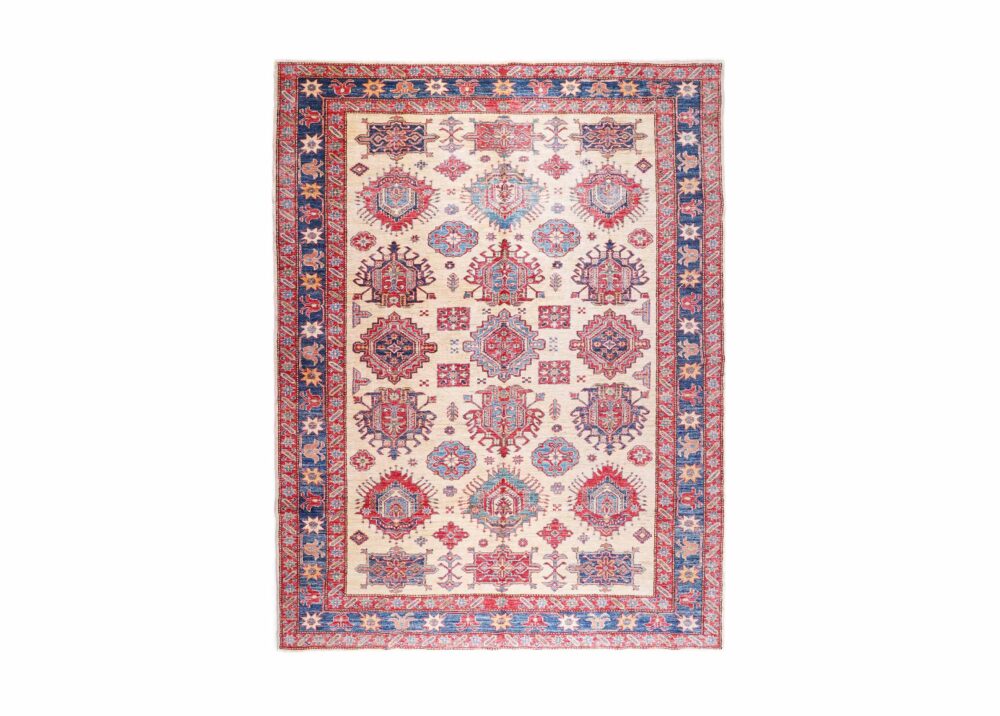 Beige and Red Outdoor Traditional Rug 8.7x7 ft Hand-Knotted Sherwan - Rugs Turkey