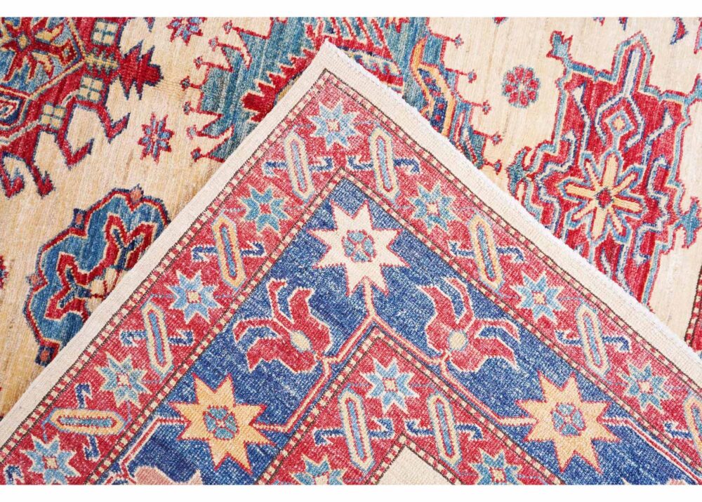 Beige and Red Outdoor Traditional Rug 8.7x7 ft Hand-Knotted Sherwan - Rugs Turkey