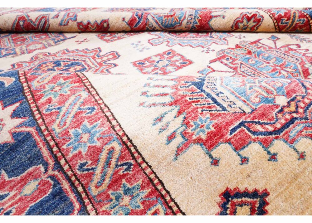 Beige and Red Outdoor Traditional Rug 8.7x7 ft Hand-Knotted Sherwan - Rugs Turkey