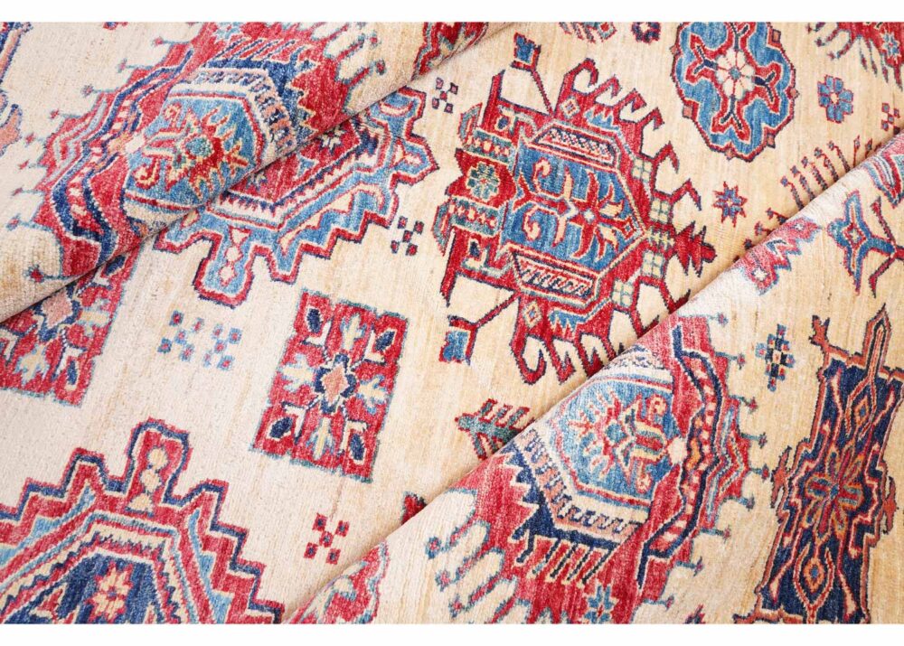 Beige and Red Outdoor Traditional Rug 8.7x7 ft Hand-Knotted Sherwan - Rugs Turkey