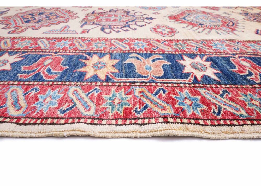 Beige and Red Outdoor Traditional Rug 8.7x7 ft Hand-Knotted Sherwan - Rugs Turkey