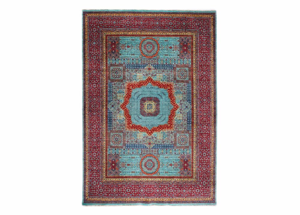 Best Living Room, Dining Room Rug Red-Blue Traditional Memluk Washable - Rugs Turkey