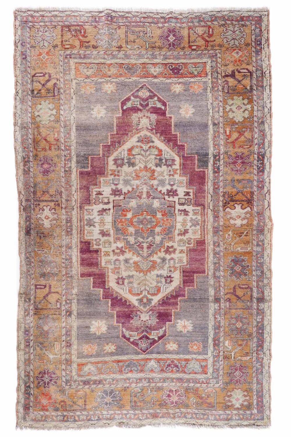 Brown Vintage Area Rug Traditional Sultani Hand-Knotted 7.9x5.7 ft - Rugs Turkey